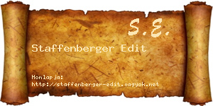 Staffenberger Edit névjegykártya